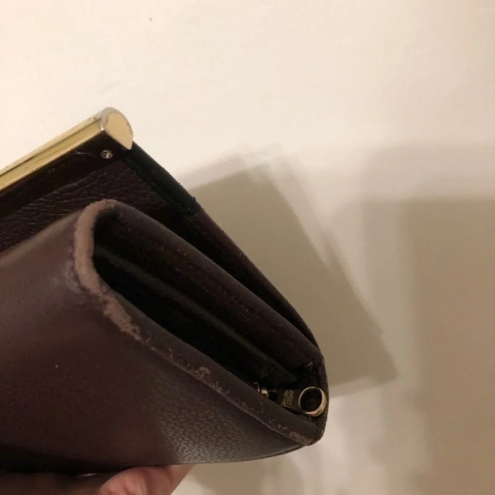 Chloe See by Chole burgundy and black clutch bag